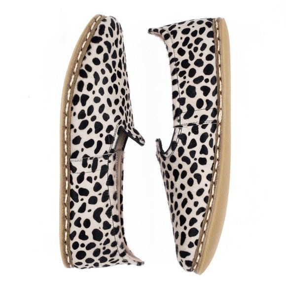 Mens Black Dots Leather Slip Ons main image 7